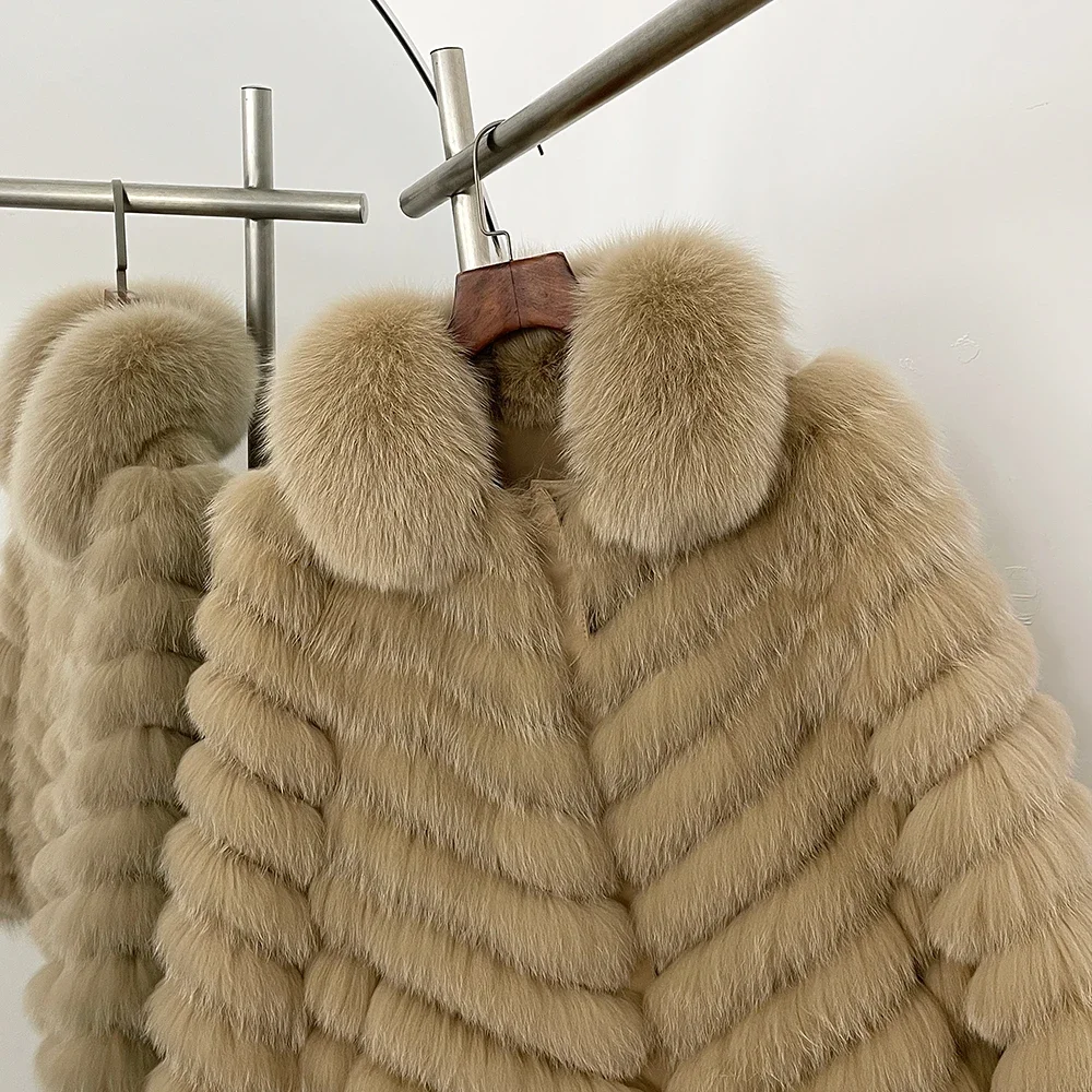 OFTBUY Natural Fox Fur Jacket Luxury Style Streetwear Lady New Winter Clothing Women Fashion Warm Thick Real Fur Coat Female