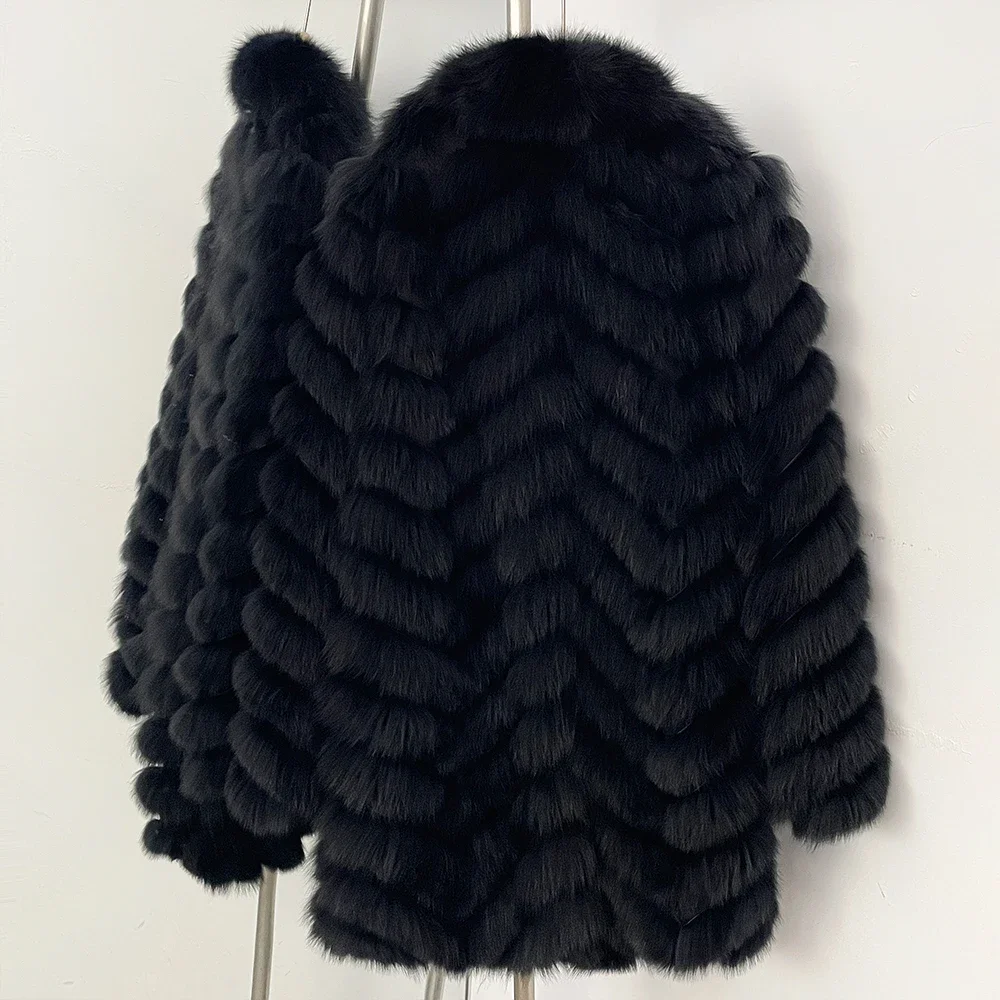 OFTBUY Natural Fox Fur Jacket Luxury Style Streetwear Lady New Winter Clothing Women Fashion Warm Thick Real Fur Coat Female