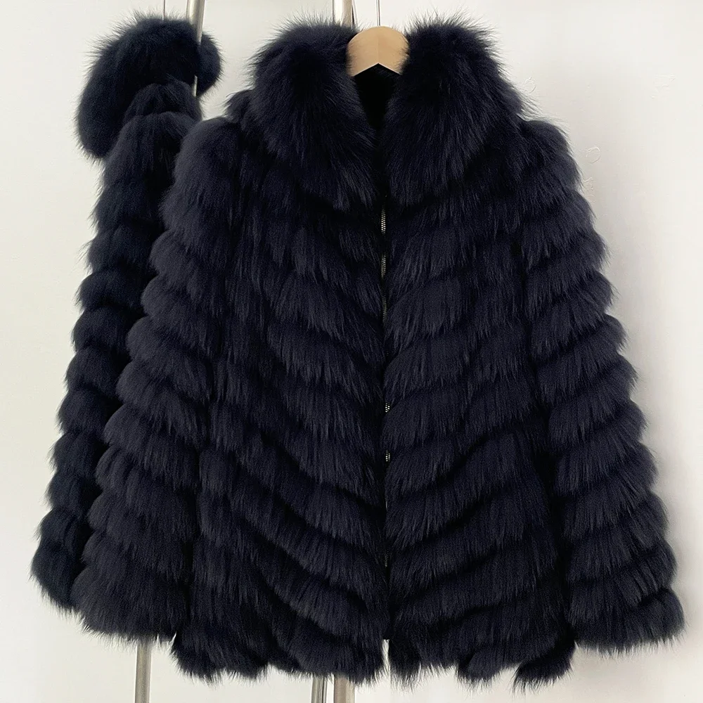 OFTBUY Natural Fox Fur Jacket Luxury Style Streetwear Lady New Winter Clothing Women Fashion Warm Thick Real Fur Coat Female