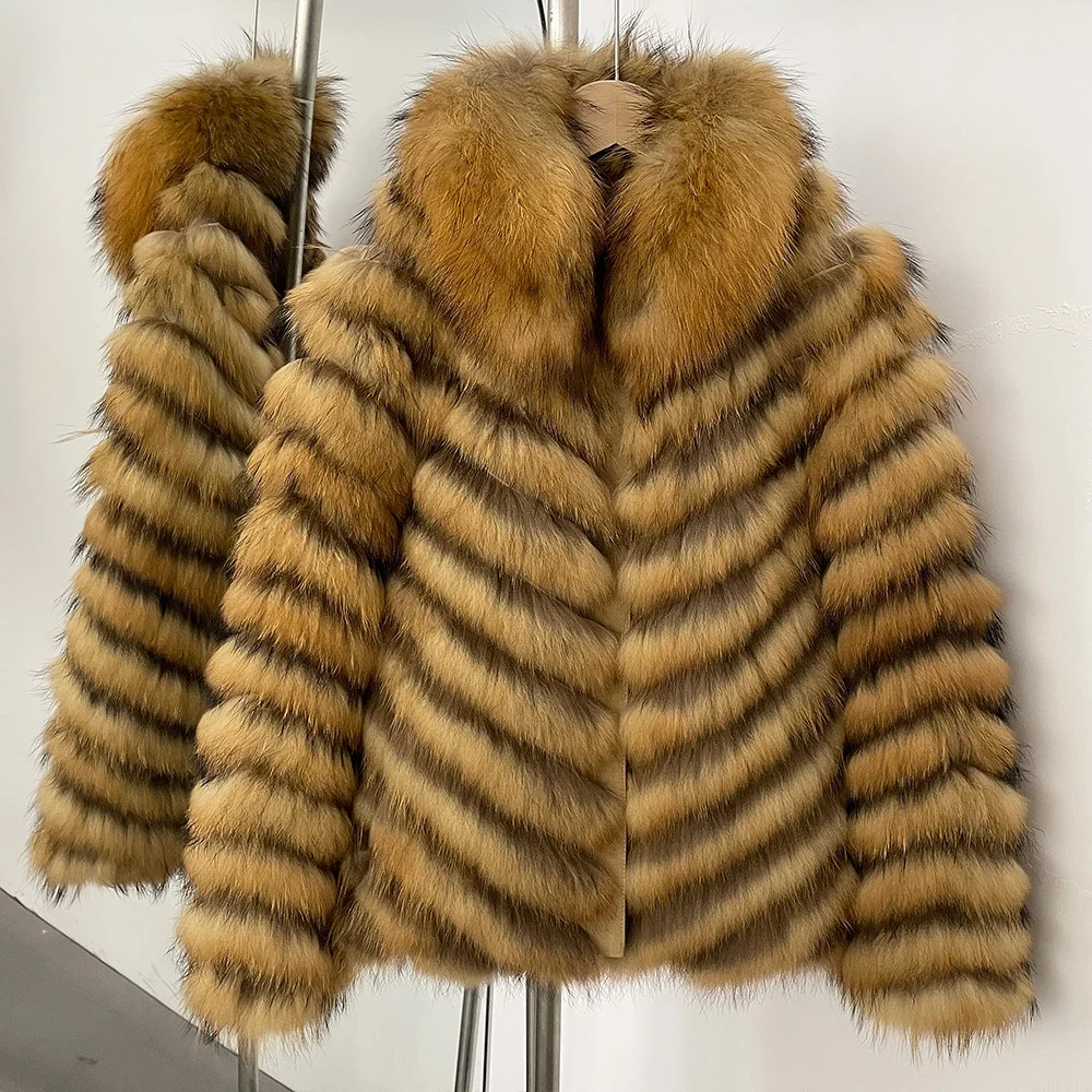 OFTBUY Natural Fox Fur Jacket Luxury Style Streetwear Lady New Winter Clothing Women Fashion Warm Thick Real Fur Coat Female