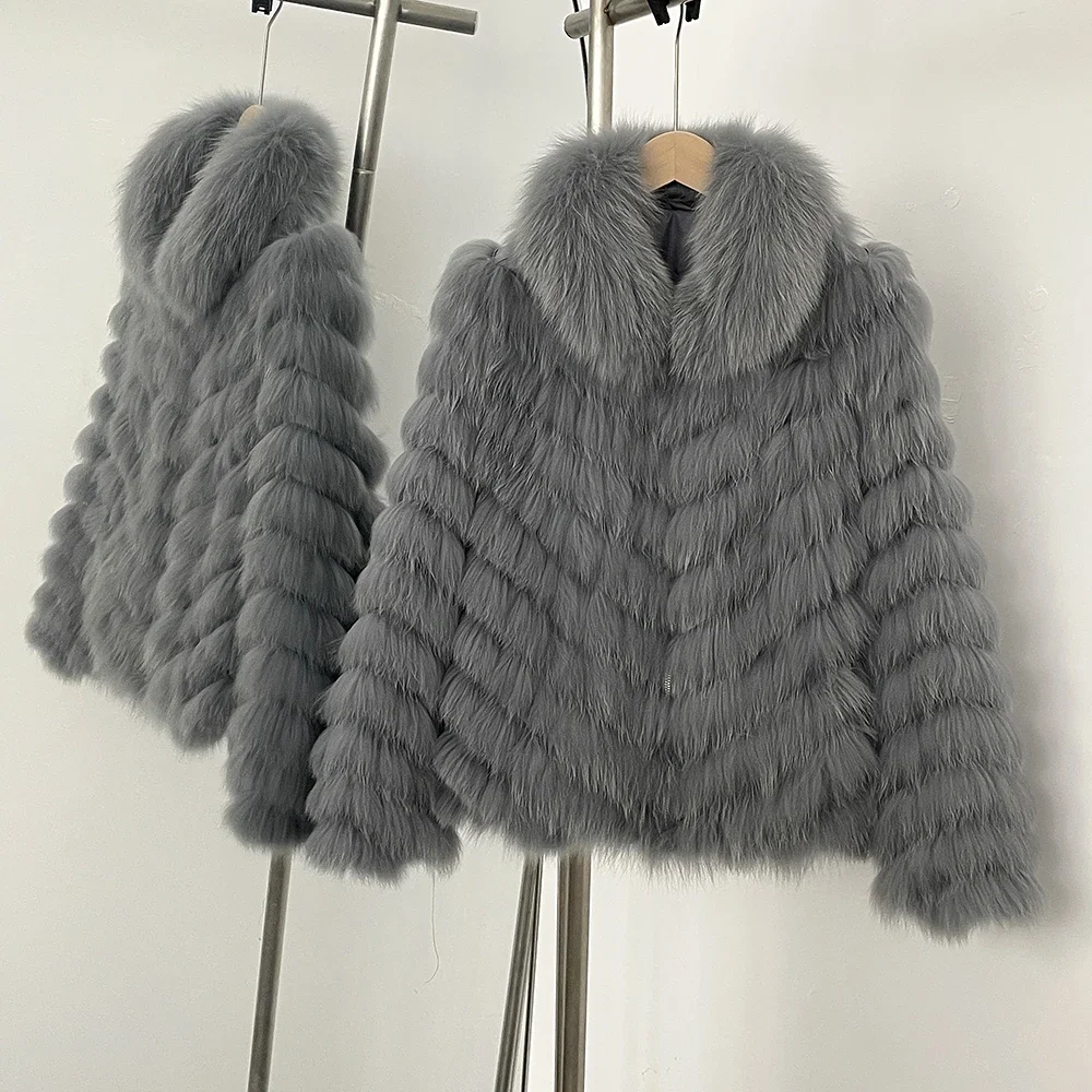 OFTBUY Natural Fox Fur Jacket Luxury Style Streetwear Lady New Winter Clothing Women Fashion Warm Thick Real Fur Coat Female