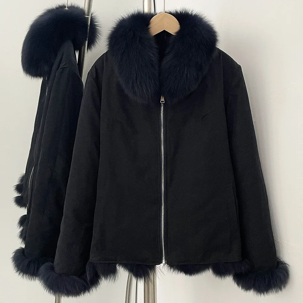 OFTBUY Natural Fox Fur Jacket Luxury Style Streetwear Lady New Winter Clothing Women Fashion Warm Thick Real Fur Coat Female