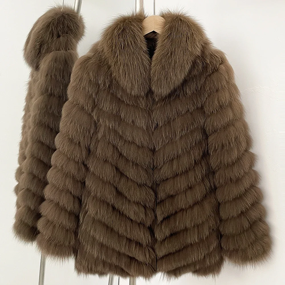 OFTBUY Natural Fox Fur Jacket Luxury Style Streetwear Lady New Winter Clothing Women Fashion Warm Thick Real Fur Coat Female