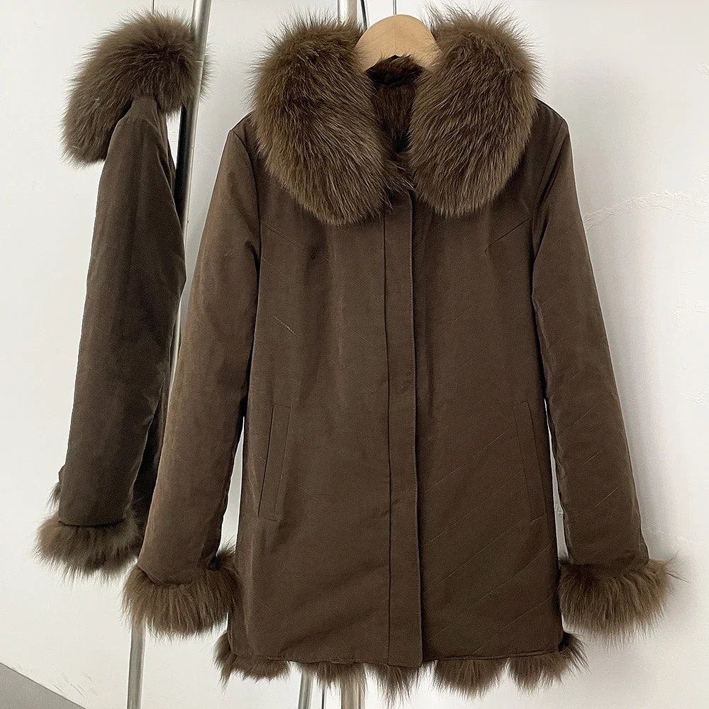OFTBUY Natural Fox Fur Jacket Luxury Style Streetwear Lady New Winter Clothing Women Fashion Warm Thick Real Fur Coat Female