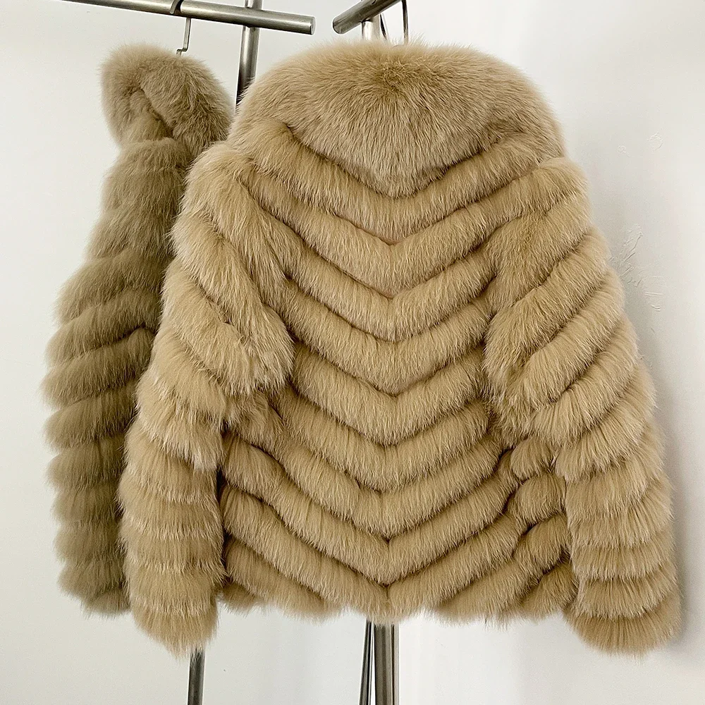 OFTBUY Natural Fox Fur Jacket Luxury Style Streetwear Lady New Winter Clothing Women Fashion Warm Thick Real Fur Coat Female