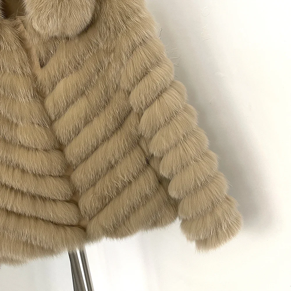 OFTBUY Natural Fox Fur Jacket Luxury Style Streetwear Lady New Winter Clothing Women Fashion Warm Thick Real Fur Coat Female