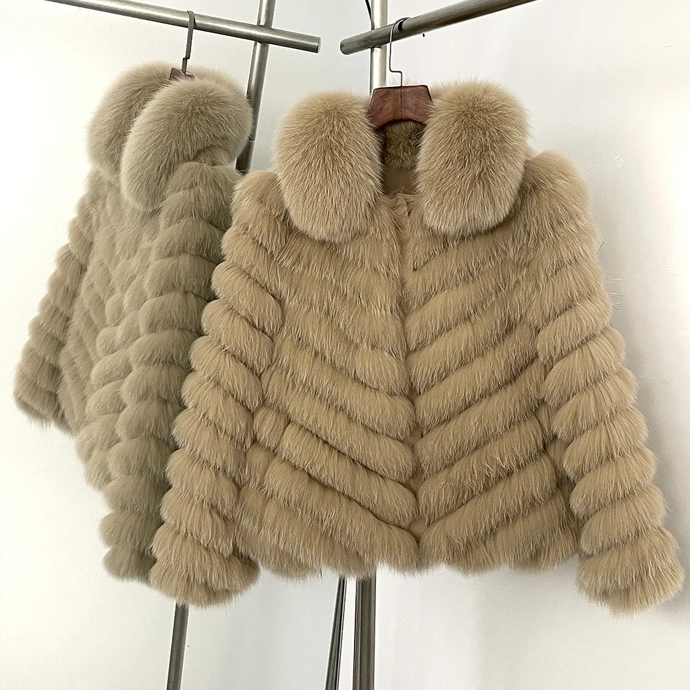 OFTBUY Natural Fox Fur Jacket Luxury Style Streetwear Lady New Winter Clothing Women Fashion Warm Thick Real Fur Coat Female