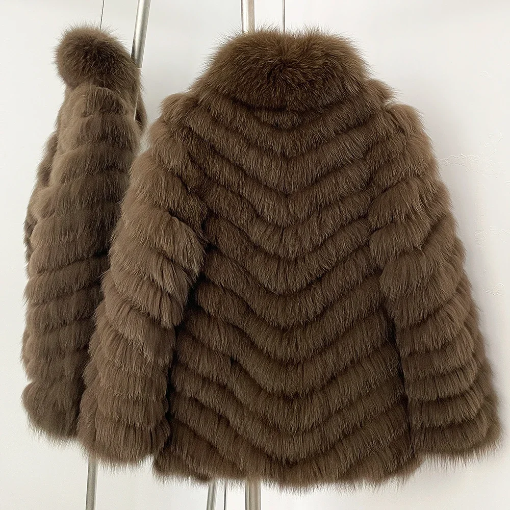 OFTBUY Natural Fox Fur Jacket Luxury Style Streetwear Lady New Winter Clothing Women Fashion Warm Thick Real Fur Coat Female