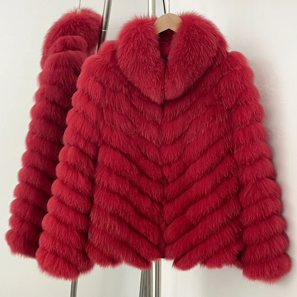 OFTBUY Natural Fox Fur Jacket Luxury Style Streetwear Lady New Winter Clothing Women Fashion Warm Thick Real Fur Coat Female