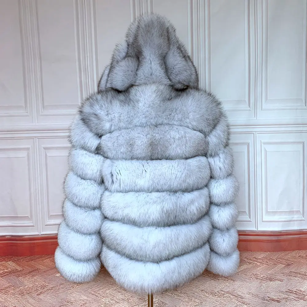 Fur Coat Women's Winter Coats Overcoat Female Fur Jackets For Women Long Sleeves Hood womans Real fur coats Real Fur Clothing