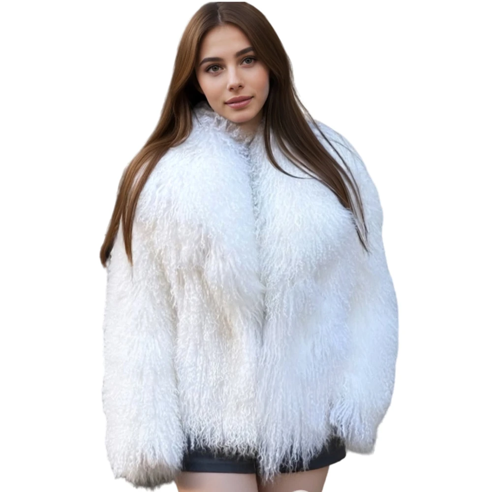 Women's Genuine Mongolia Sheep Fur Jacket Warm Autumn Winter Coat Real Fashion Ladies Real Fur Clothing