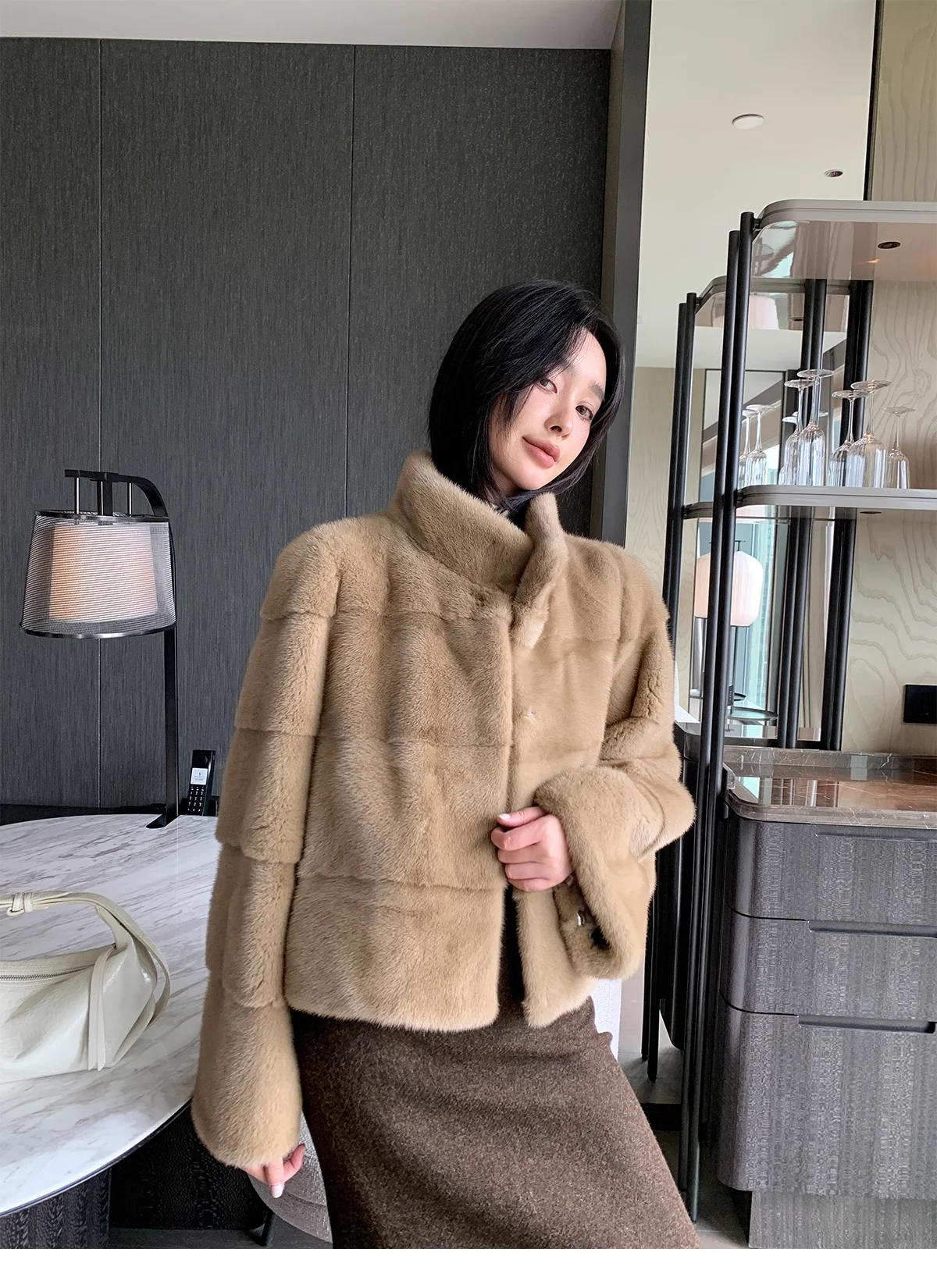 HDHOHR 2026 New Natural Mink Fur Coat Women Real Mink Fur Coat OutwearPark With Fur High Quality Female Warm Thick Winter Jacket
