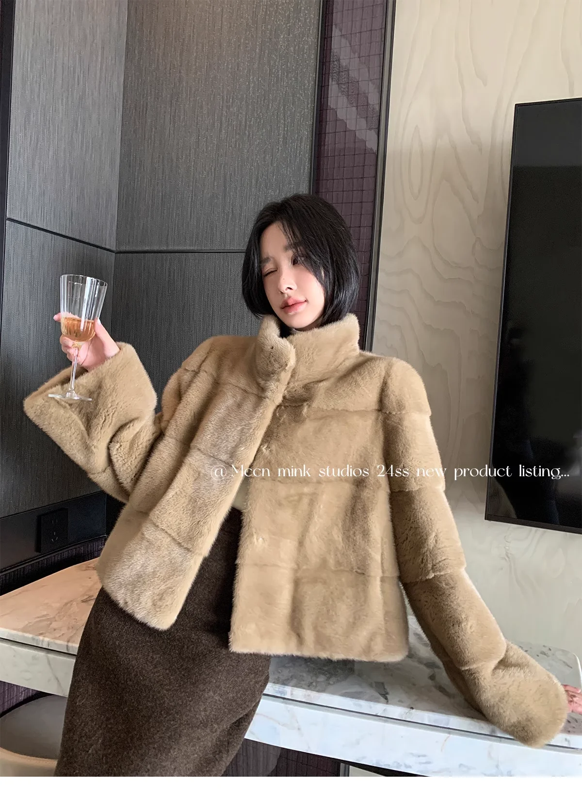HDHOHR 2026 New Natural Mink Fur Coat Women Real Mink Fur Coat OutwearPark With Fur High Quality Female Warm Thick Winter Jacket