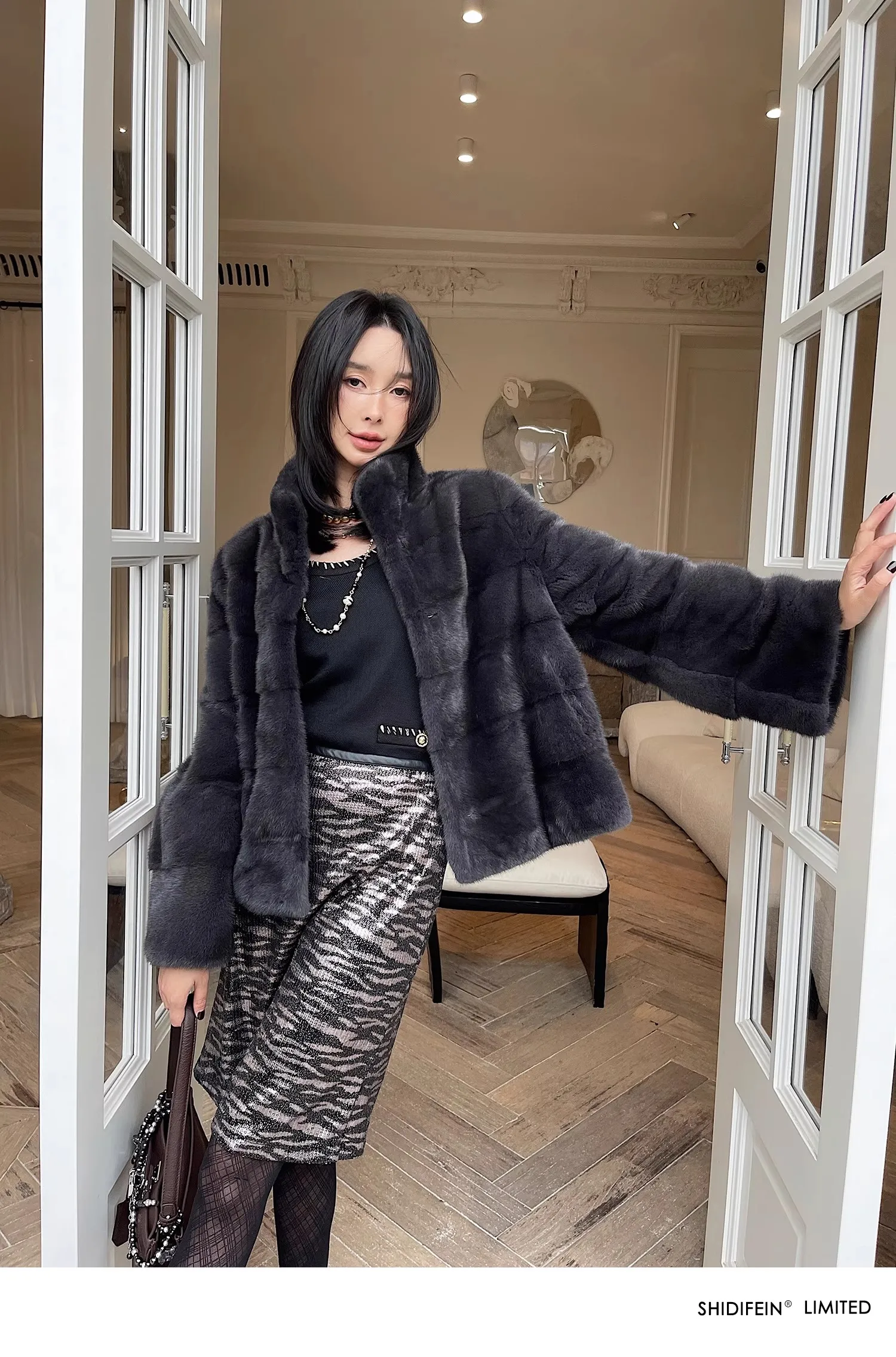 HDHOHR 2026 New Natural Mink Fur Coat Women Real Mink Fur Coat OutwearPark With Fur High Quality Female Warm Thick Winter Jacket