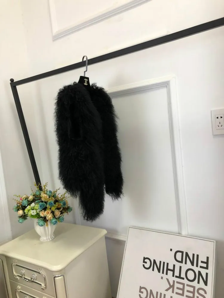 V neck Natural 100% Pure Mogolia Fur Vest Genuine Real Sheep Fur Gilet Hot Basic Match Short New Drop Shipping Fur Coat tsr855