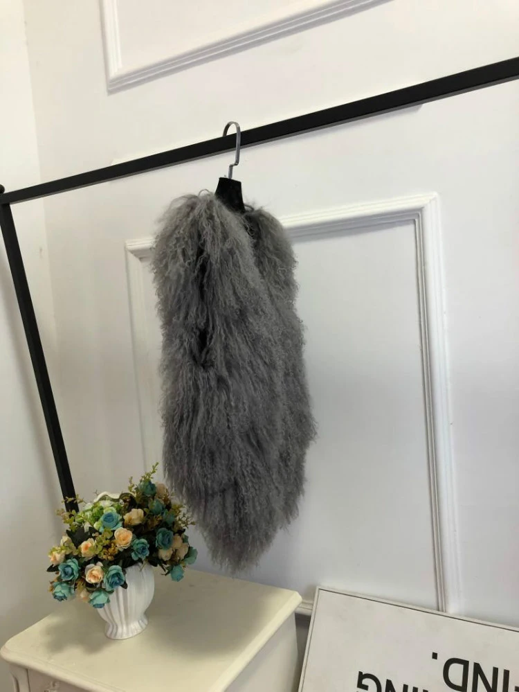 V neck Natural 100% Pure Mogolia Fur Vest Genuine Real Sheep Fur Gilet Hot Basic Match Short New Drop Shipping Fur Coat tsr855