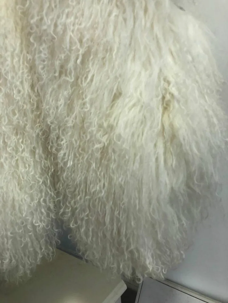 V neck Natural 100% Pure Mogolia Fur Vest Genuine Real Sheep Fur Gilet Hot Basic Match Short New Drop Shipping Fur Coat tsr855
