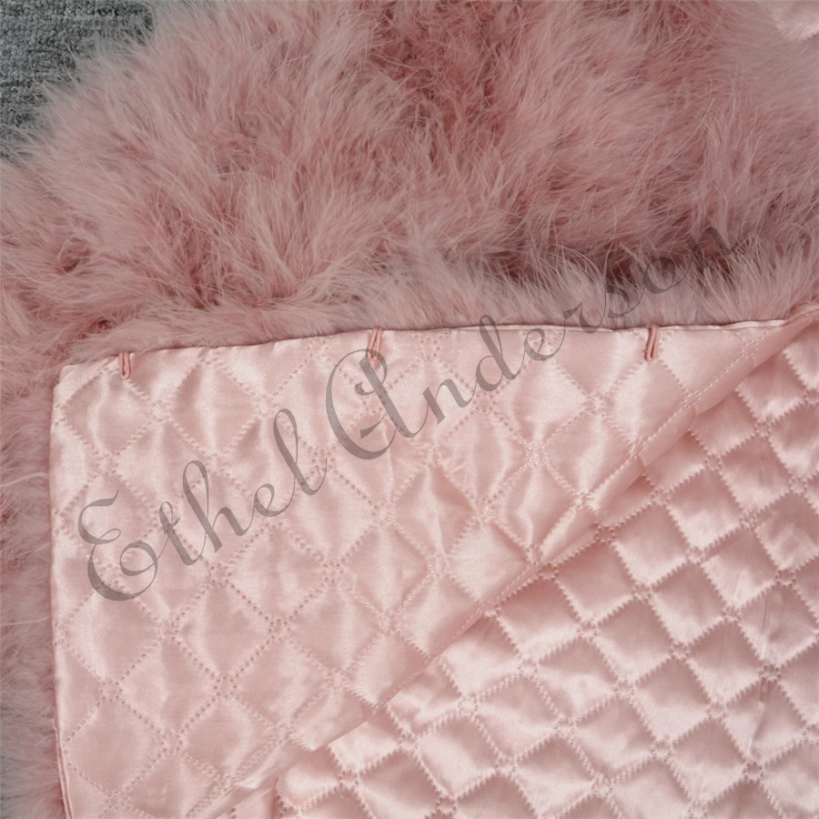New Season's 100% Fluffy Feather Fever Fur Jackets Handmade Knitted Genuine Ostrich Fur Coat Women Retail Natural Fur Jacket