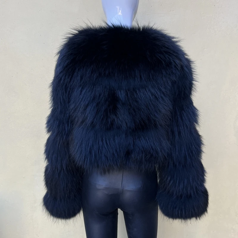 BEIZIRU Women's Short Real Raccoon Fur Coat Winter Long Sleeve Hooded Natural Luxury Thick Jacket for Fashionable Cold Weather