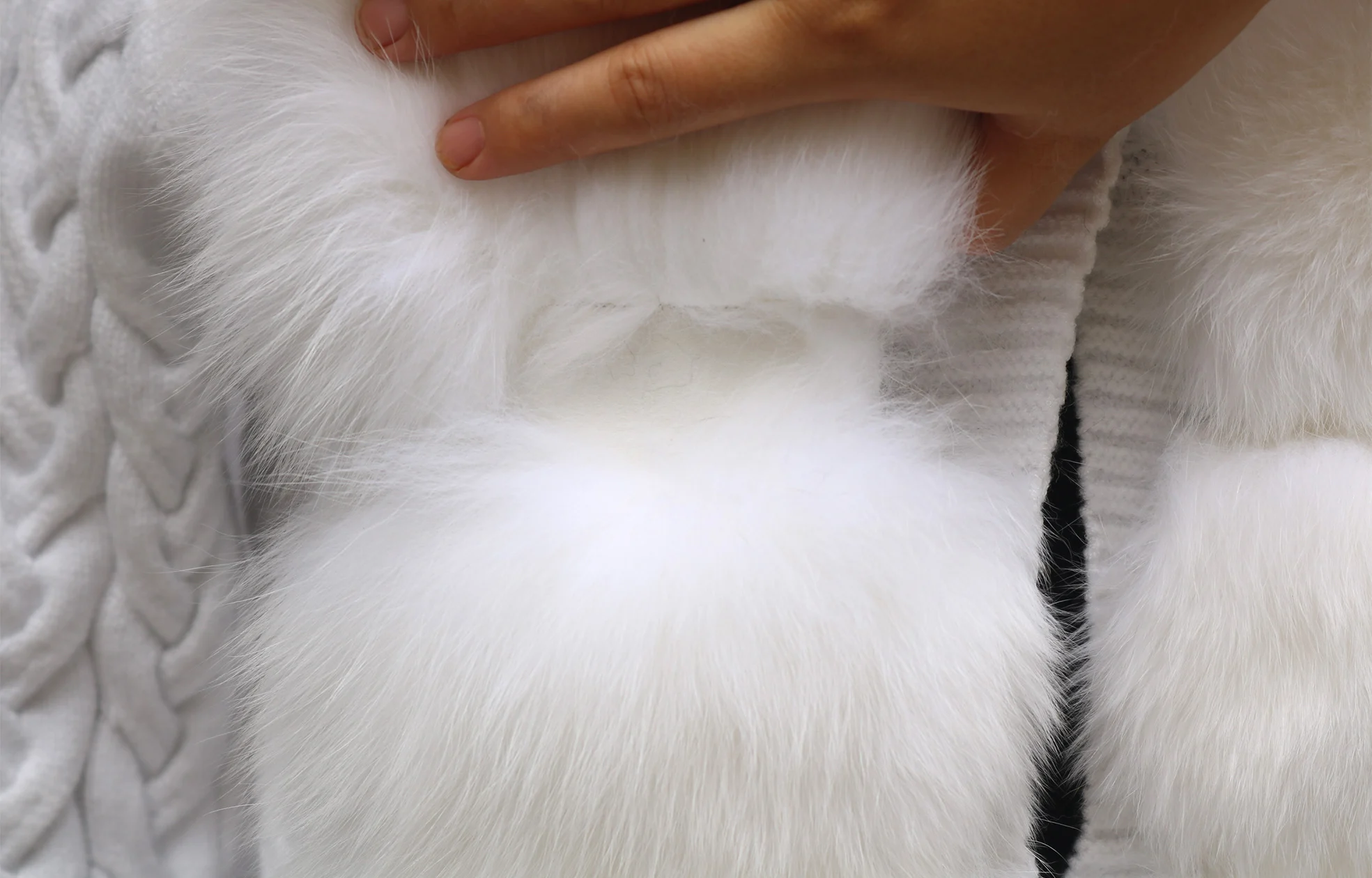Natural Fox Fur Cardigan Long Women Winter Knitted Sweater With Hood Female