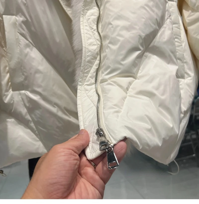 OFTBUY 2023 Real Natural Fox Fur New Winter Women White Goose Down Jacket Loose Warm Puffer Coat Female Thick Mid-Long Parkas