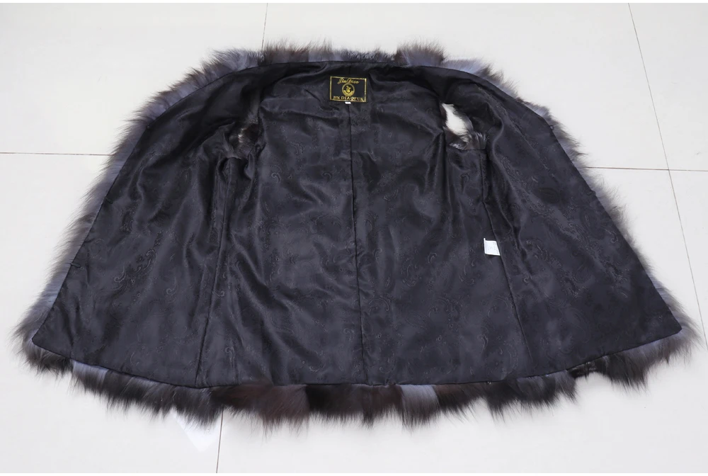 New Women Autumn Winter Long Style 100% Genuine Real Sliver Fox Fur Vest Natural Fox Fur Sleeveless Coat Lady Real Fox Fur Gilet