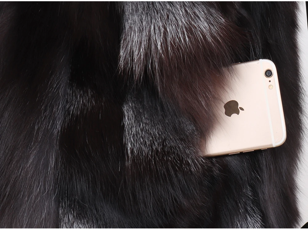 New Women Autumn Winter Long Style 100% Genuine Real Sliver Fox Fur Vest Natural Fox Fur Sleeveless Coat Lady Real Fox Fur Gilet