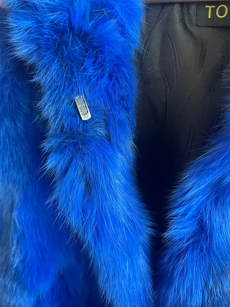 Natural Rabbit Fur Coat for Women Winter Hooded Jacket Fashion Real Fur Coat Female on Offer With HT52