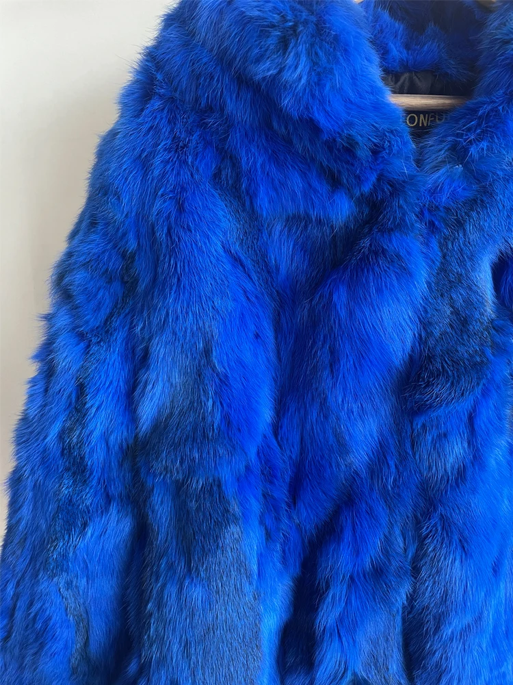 Natural Rabbit Fur Coat for Women Winter Hooded Jacket Fashion Real Fur Coat Female on Offer With HT52