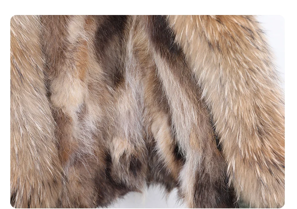 Maomaokong Natural Real Fur Lining Winter Women Jacket Long Fox Fur Coat Raccoon Fur Collar Hooded Thick Black Waterproof Parkas