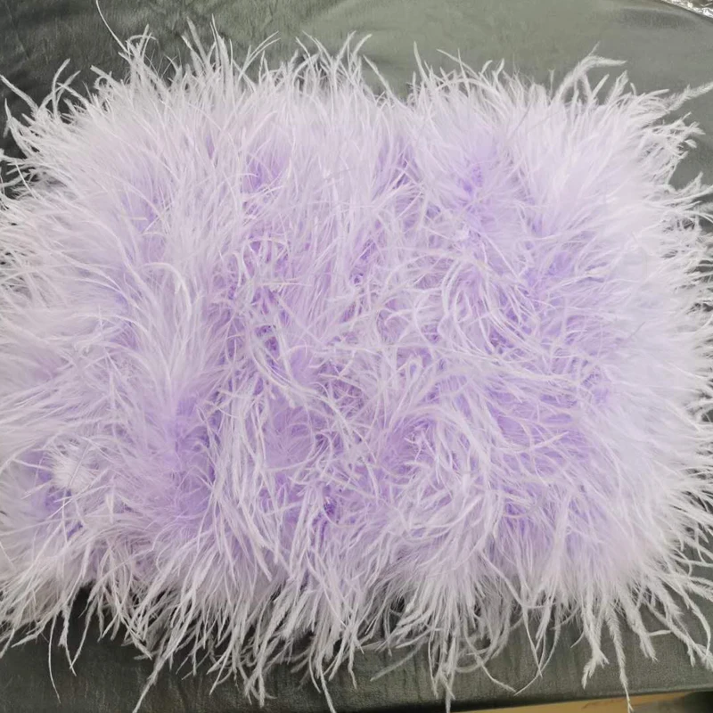 New 100% Natural Ostrich Hair Bra Wedding Underwear Women's Fur Coat Long Feather Top Lady Shirt Wrap Sexy Party Length 30 cm
