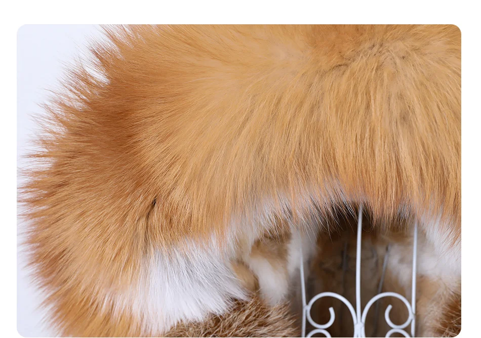 MAOMAOKONG 2026 Removable Real Fox Fur Collar Coats Woman Winter Jacket Hooded Rabbit fur lining Long Parkas Female Clothes