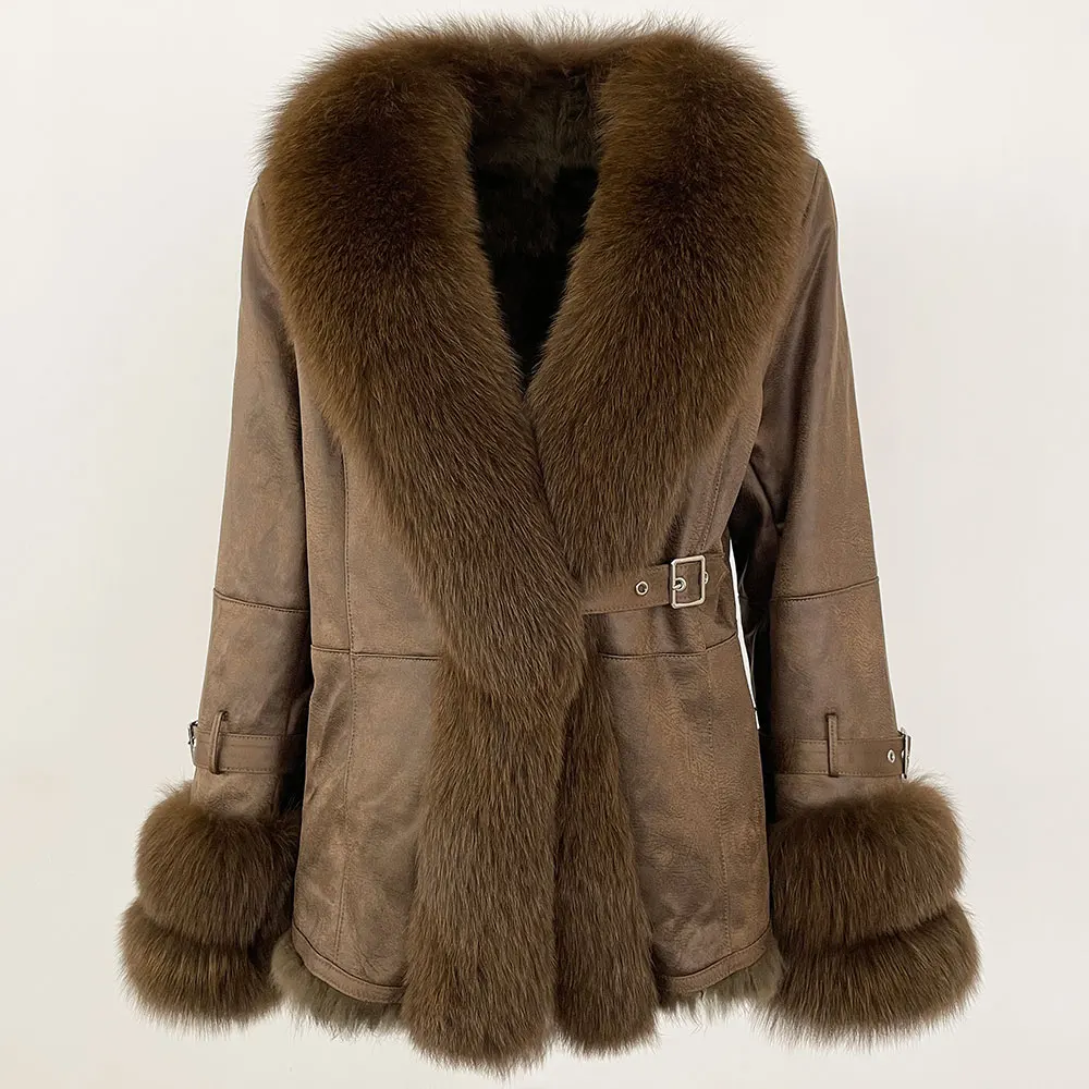 OFTBUY Winter Jacket Women New Real Raccoon Fox Fur Collar Rabbit Fur Liner Real Fur Coat Thick Warm Outerwear Streetwear