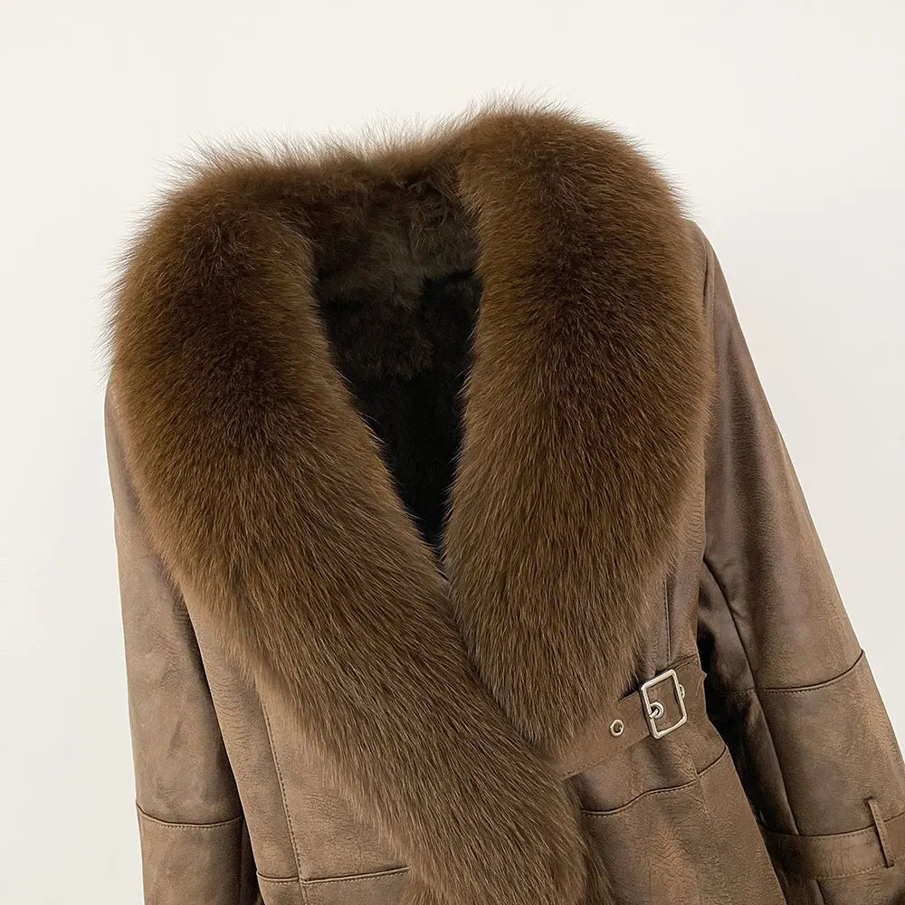 OFTBUY Winter Jacket Women New Real Raccoon Fox Fur Collar Rabbit Fur Liner Real Fur Coat Thick Warm Outerwear Streetwear