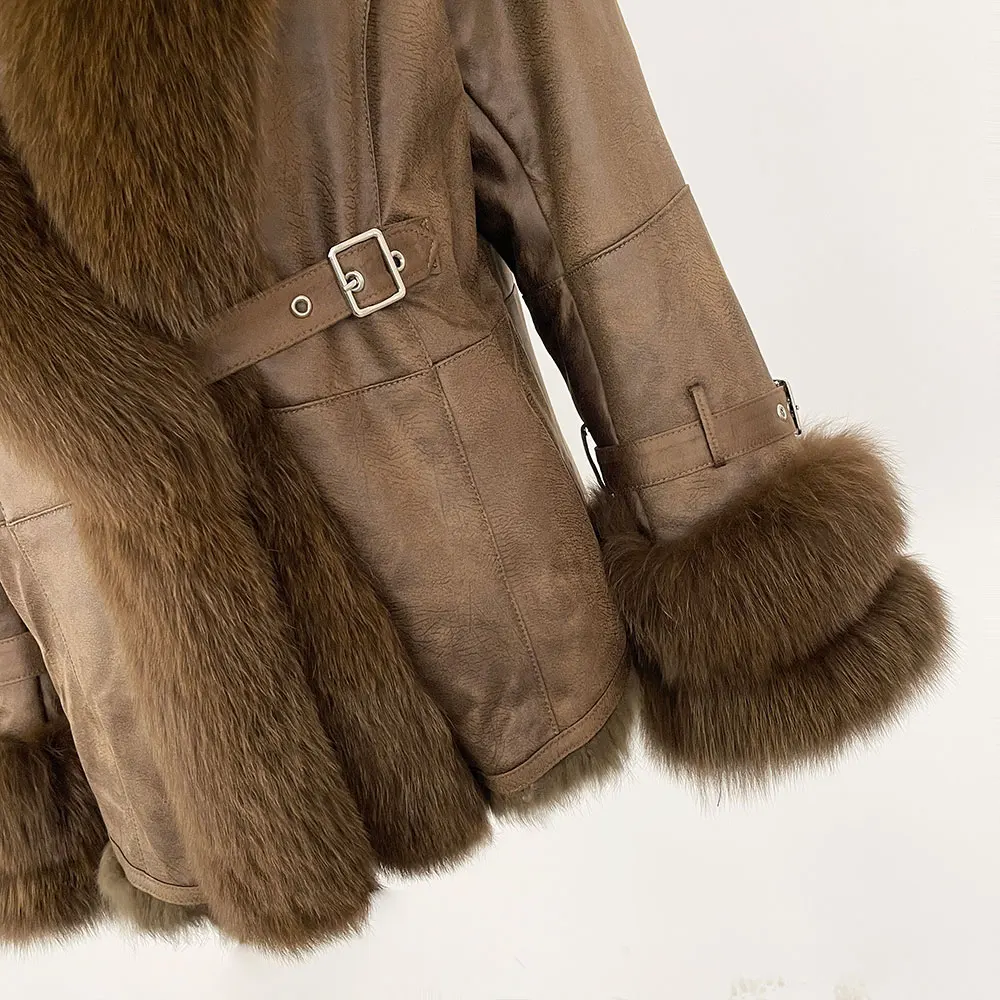 OFTBUY Winter Jacket Women New Real Raccoon Fox Fur Collar Rabbit Fur Liner Real Fur Coat Thick Warm Outerwear Streetwear