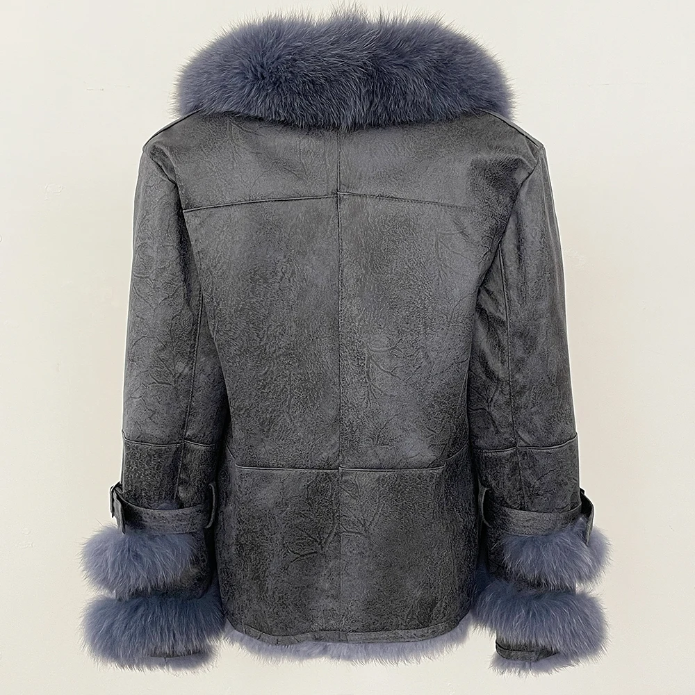 OFTBUY Winter Jacket Women New Real Raccoon Fox Fur Collar Rabbit Fur Liner Real Fur Coat Thick Warm Outerwear Streetwear