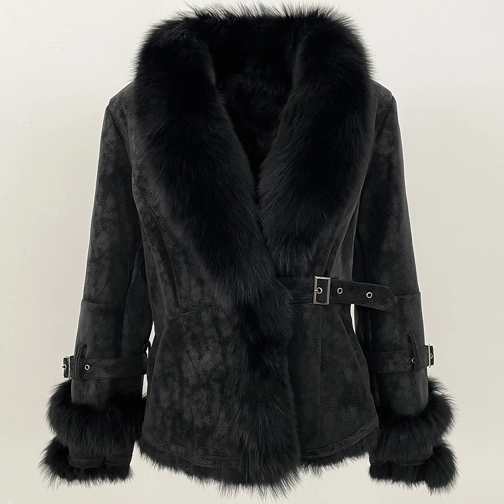 OFTBUY Winter Jacket Women New Real Raccoon Fox Fur Collar Rabbit Fur Liner Real Fur Coat Thick Warm Outerwear Streetwear