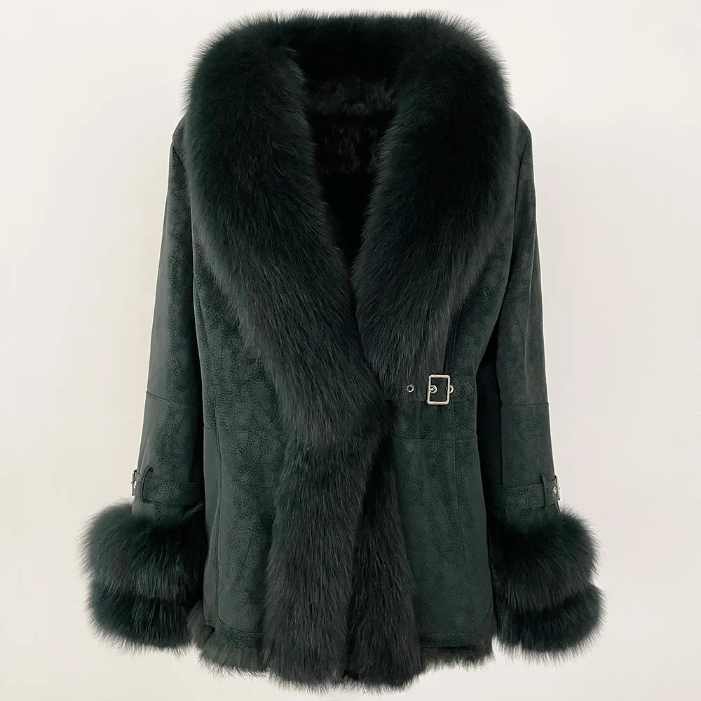 OFTBUY Winter Jacket Women New Real Raccoon Fox Fur Collar Rabbit Fur Liner Real Fur Coat Thick Warm Outerwear Streetwear