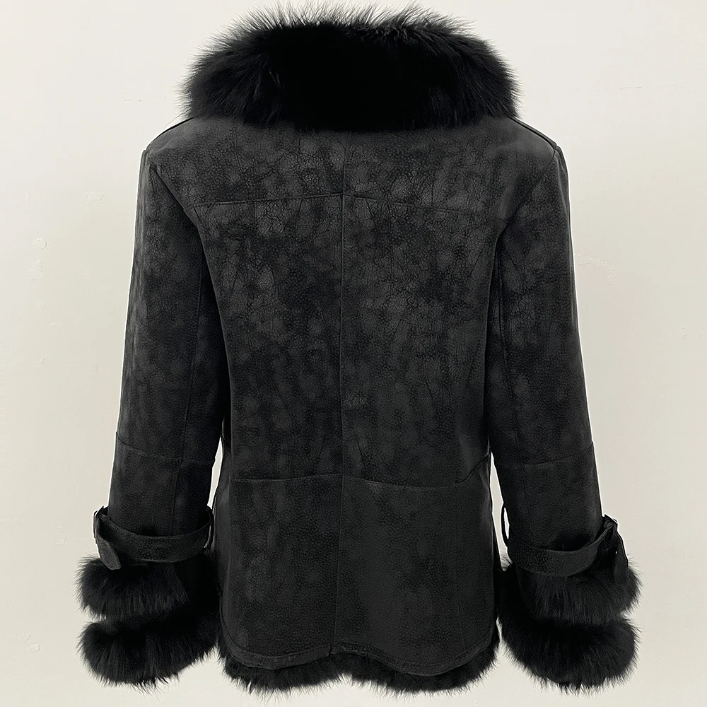 OFTBUY Winter Jacket Women New Real Raccoon Fox Fur Collar Rabbit Fur Liner Real Fur Coat Thick Warm Outerwear Streetwear