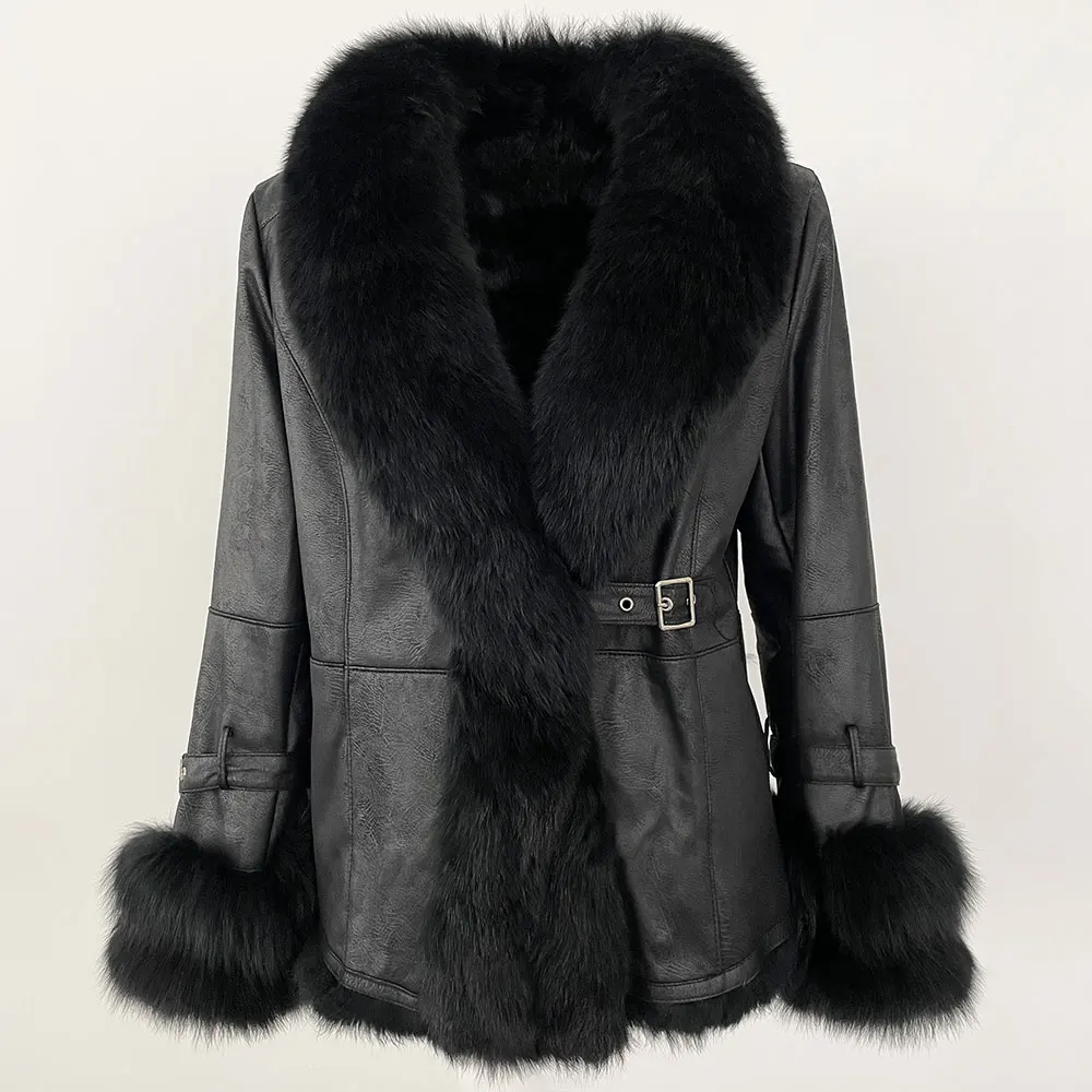 OFTBUY Winter Jacket Women New Real Raccoon Fox Fur Collar Rabbit Fur Liner Real Fur Coat Thick Warm Outerwear Streetwear