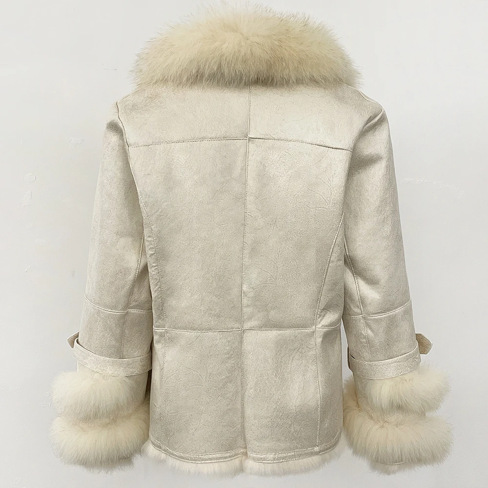 OFTBUY Winter Jacket Women New Real Raccoon Fox Fur Collar Rabbit Fur Liner Real Fur Coat Thick Warm Outerwear Streetwear
