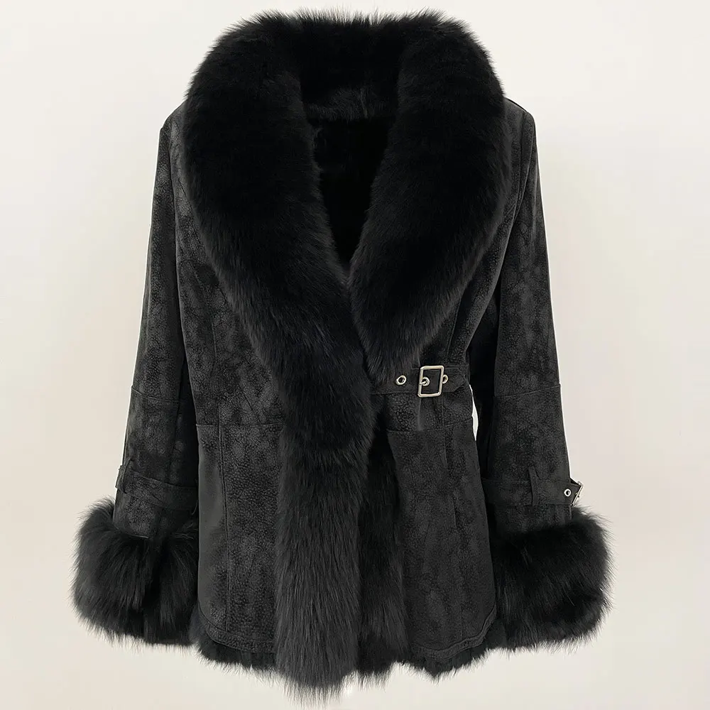 OFTBUY Winter Jacket Women New Real Raccoon Fox Fur Collar Rabbit Fur Liner Real Fur Coat Thick Warm Outerwear Streetwear