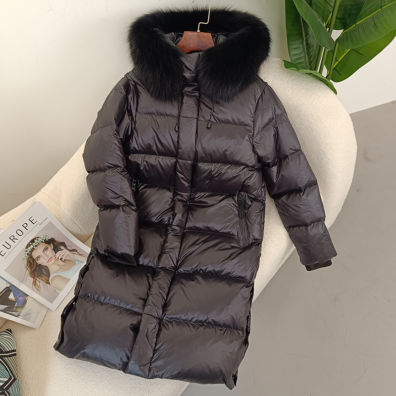 OFTBUY 2023 Winter Jacket Women Real Fox Fur Raccoon Fur Collar Hooded Thick Warm Duck Down Long Streetwear Outerwear Detachable