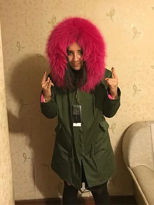 MAOMAOKONG Fashion Women's Real Rabbit Fur Lining Winter Jacket Coat Natural Fox Fur Collar Hooded Long Parkas Female Outwear