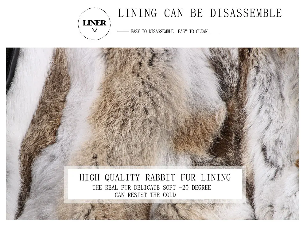 MAOMAOKONG Fashion Women's Real Rabbit Fur Lining Winter Jacket Coat Natural Fox Fur Collar Hooded Long Parkas Female Outwear
