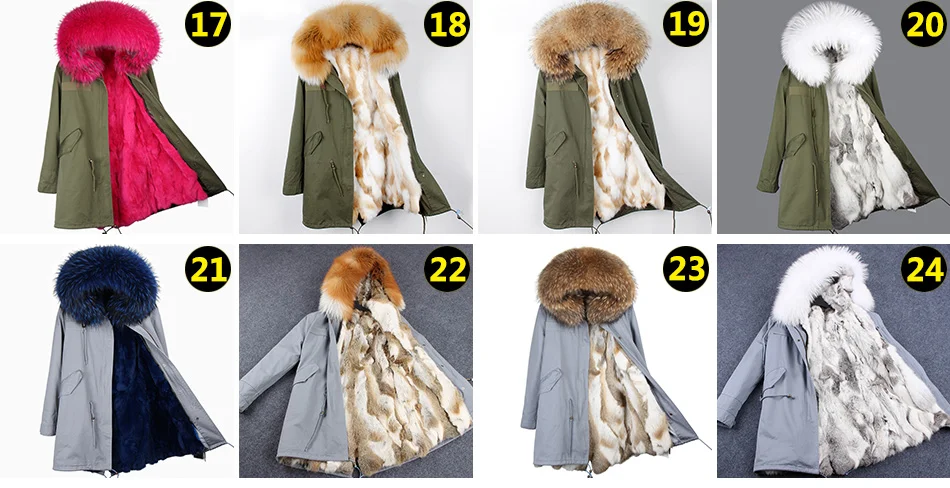 MAOMAOKONG Fashion Women's Real Rabbit Fur Lining Winter Jacket Coat Natural Fox Fur Collar Hooded Long Parkas Female Outwear