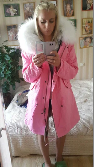 MAOMAOKONG Fashion Women's Real Rabbit Fur Lining Winter Jacket Coat Natural Fox Fur Collar Hooded Long Parkas Female Outwear
