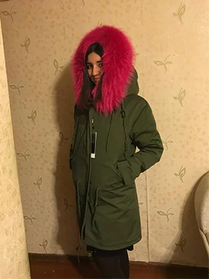 MAOMAOKONG Fashion Women's Real Rabbit Fur Lining Winter Jacket Coat Natural Fox Fur Collar Hooded Long Parkas Female Outwear