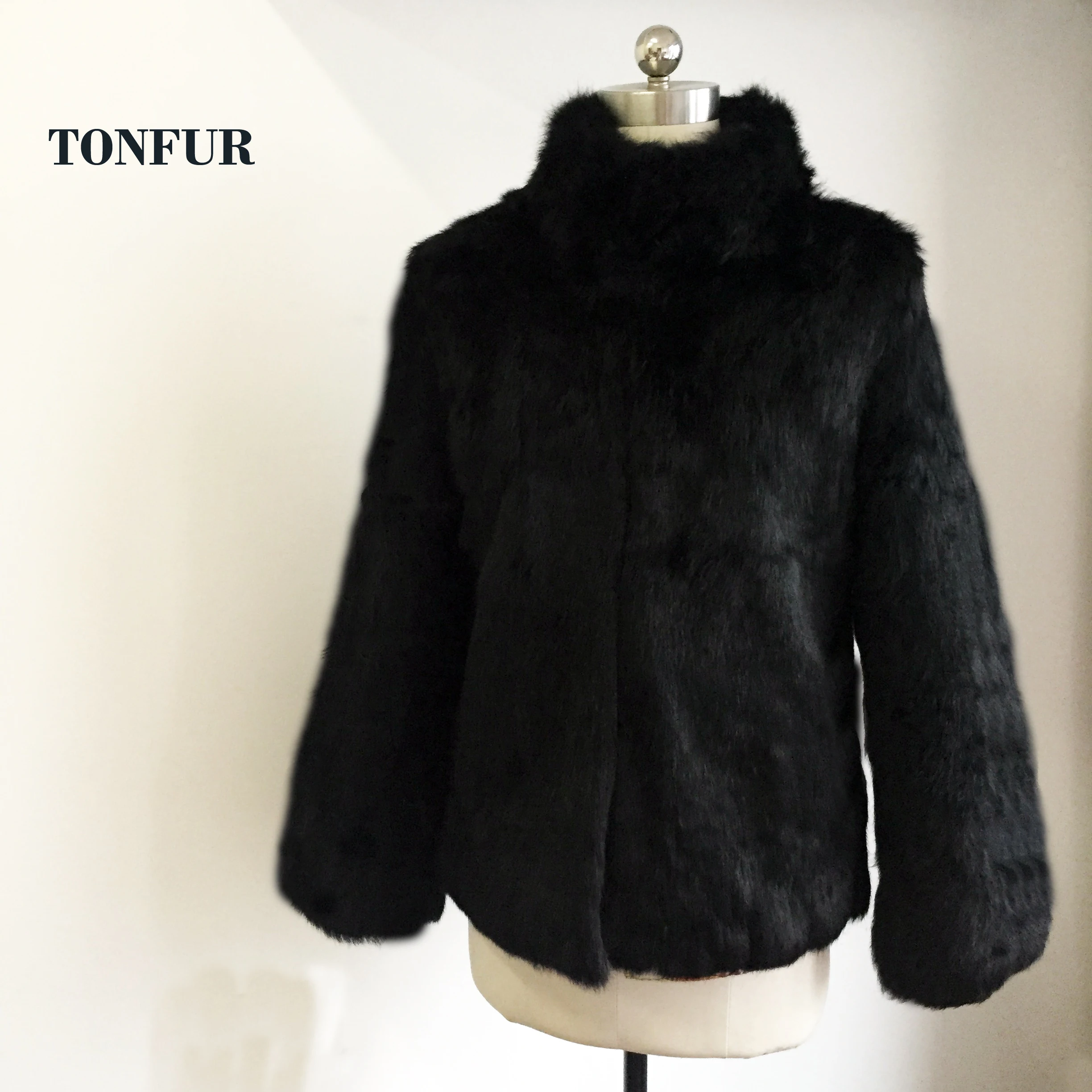 Mandarin Collar Style Design Women 100% Real Rabbit Fur Coat 2024 New Arrival Natural Fur Overcoat NZ150
