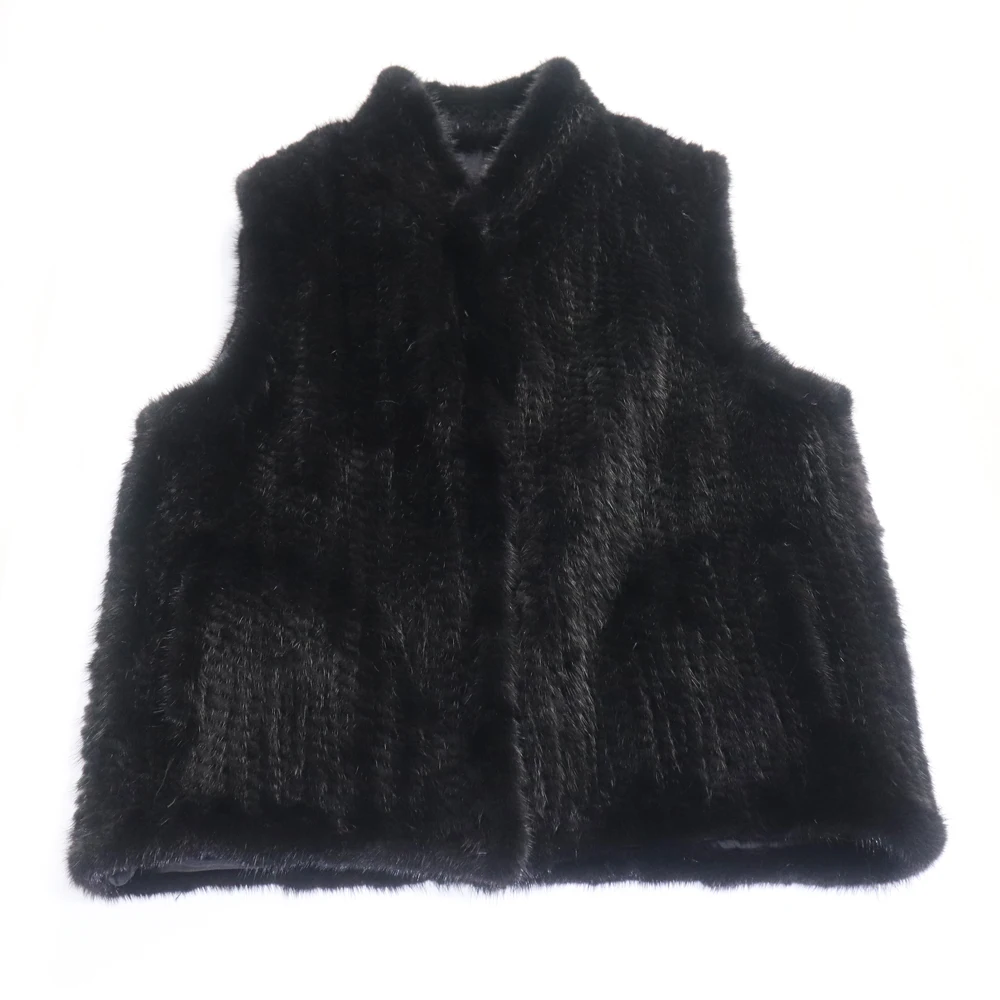New Women Natural Warm Mink Fur Vest Autumn Winter 100% Genuine Real Mink Fur Sleeveless Jacket Lady Luxury Real Mink Fur Gilet